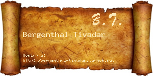 Bergenthal Tivadar névjegykártya
